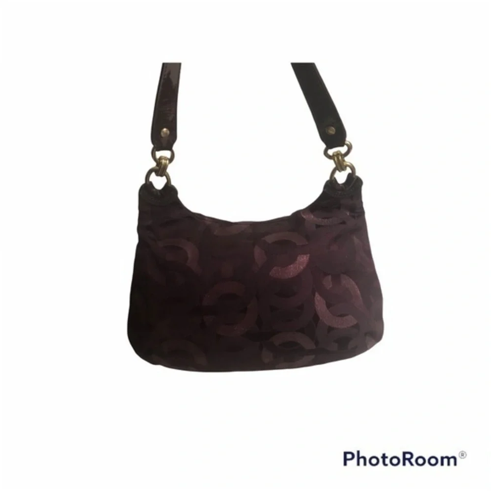 Coach purple chain link kirsten hobo bag